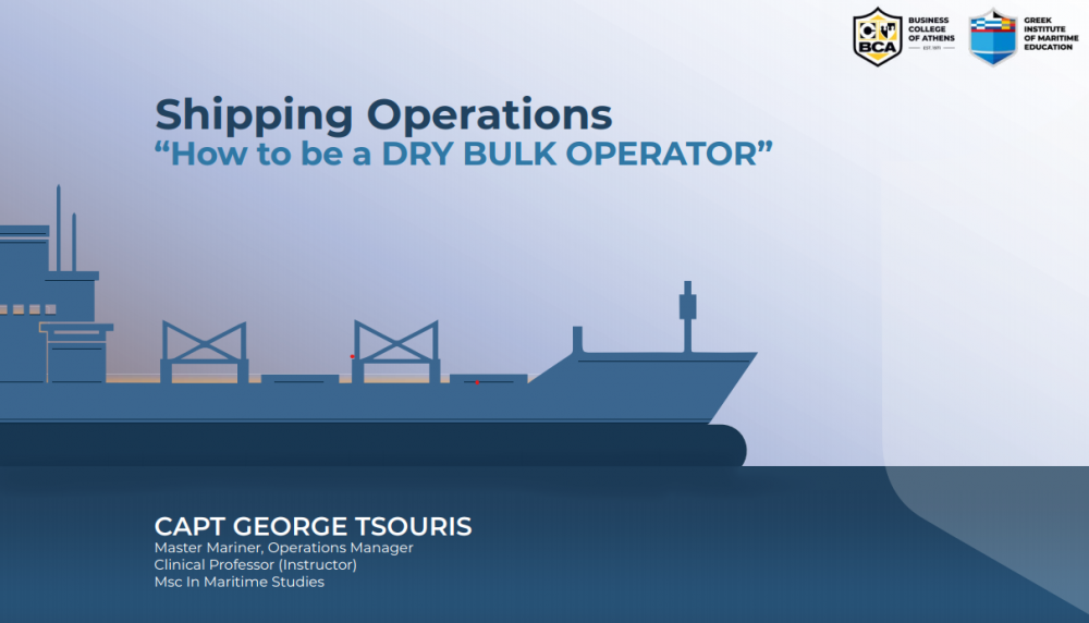 Shipping Operations “How to be a DRY BULK OPERATOR”